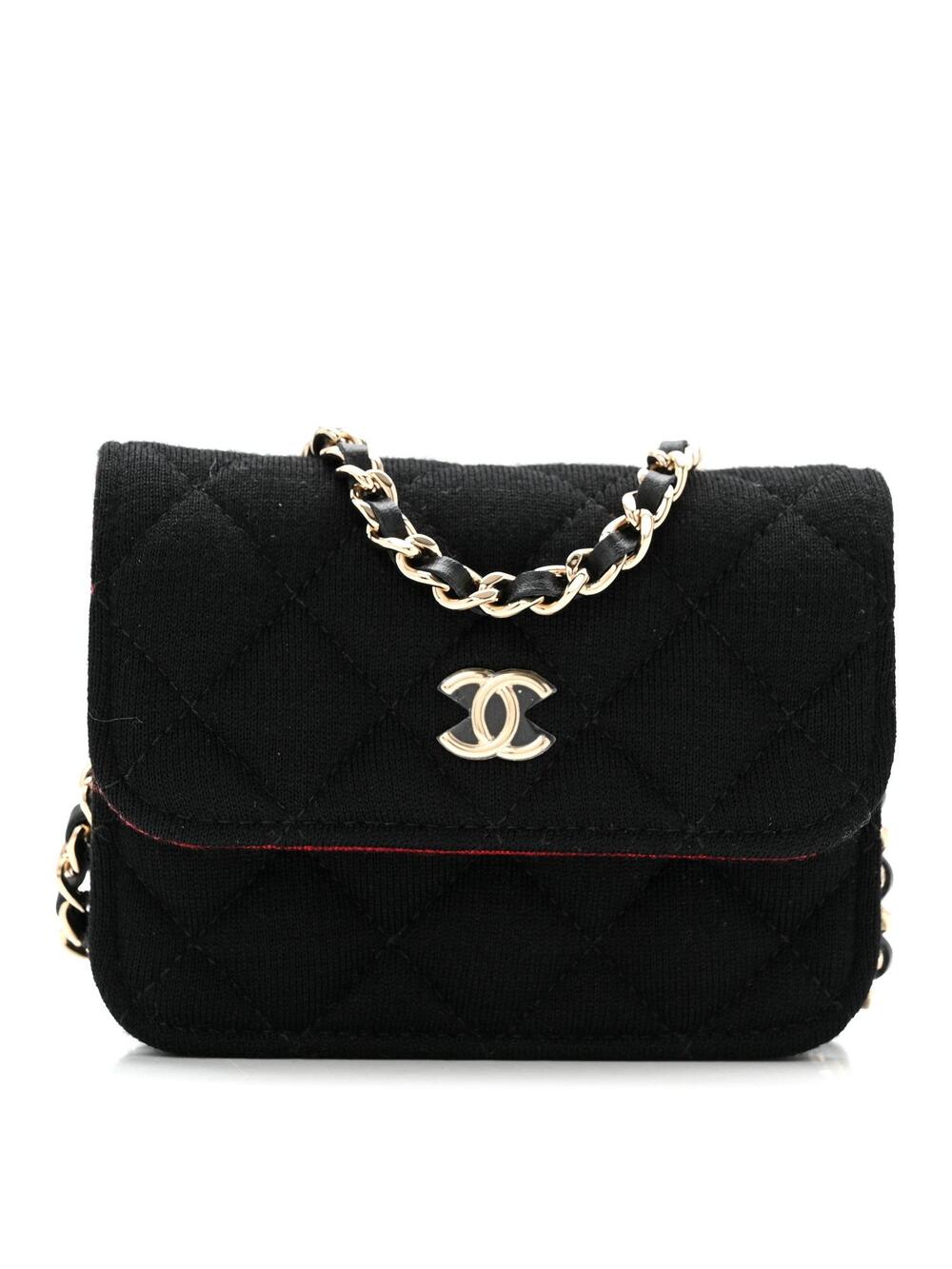 Chanel Jersey Quilted Micro Mini Flap #250315C18B
